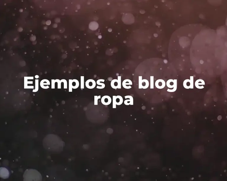 Ejemplos de blog de ropa