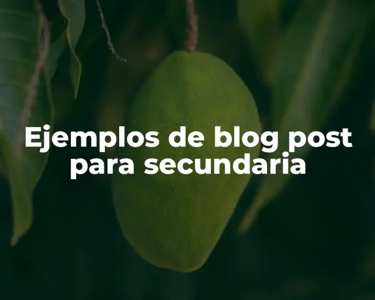 Ejemplos de blog post para secundaria