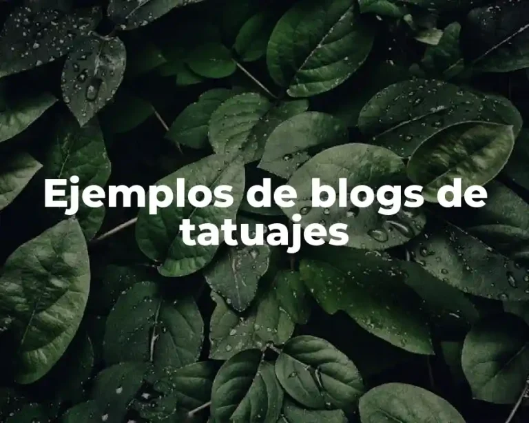 Ejemplos de blogs de tatuajes