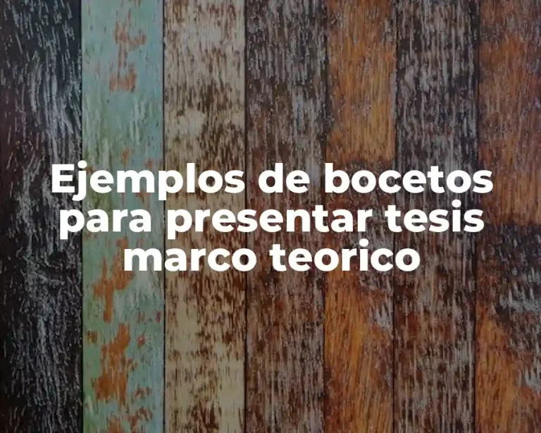 Ejemplos de bocetos para presentar tesis marco teorico
