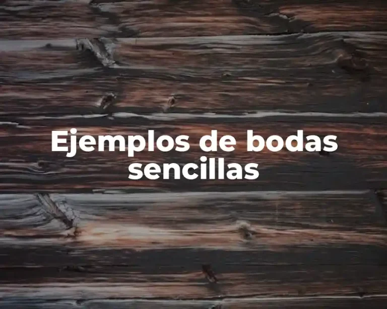 Ejemplos de bodas sencillas