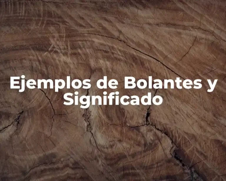 Ejemplos de Bolantes y Significado