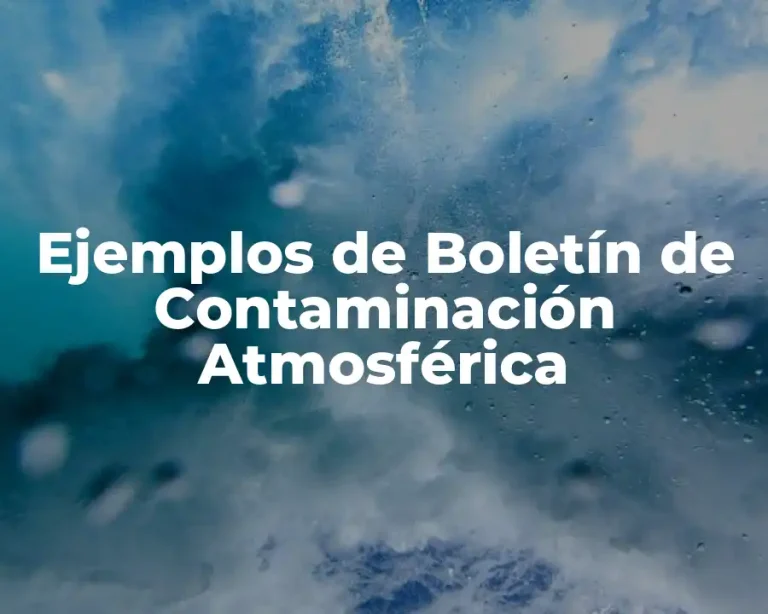 Ejemplos de Boletín de Contaminación Atmosférica