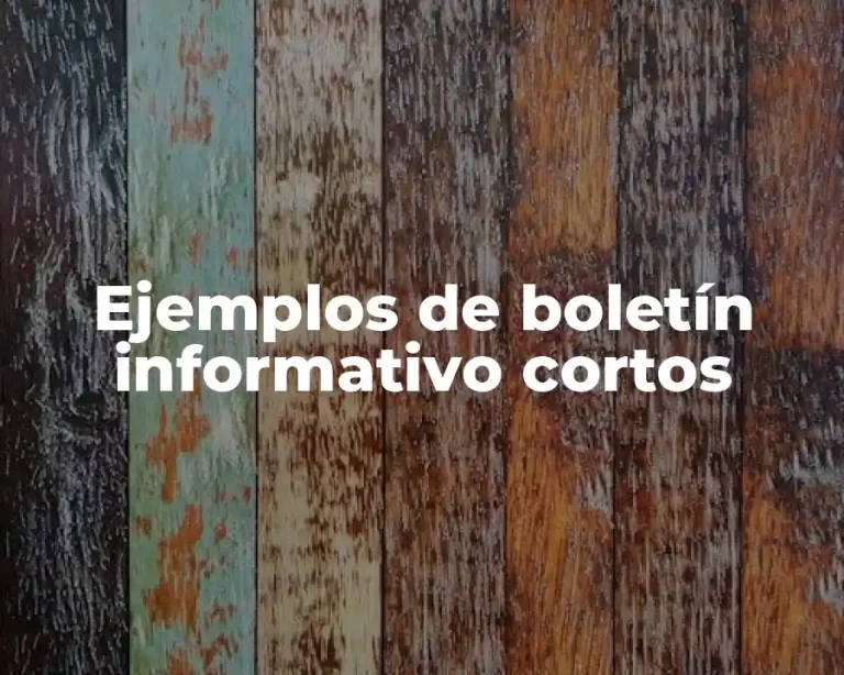 Ejemplos de boletín informativo cortos