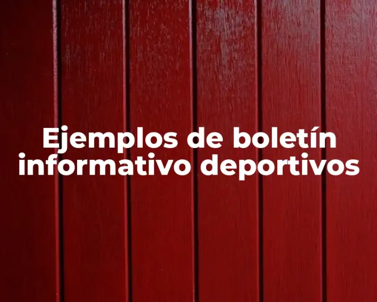 Ejemplos de boletín informativo deportivos