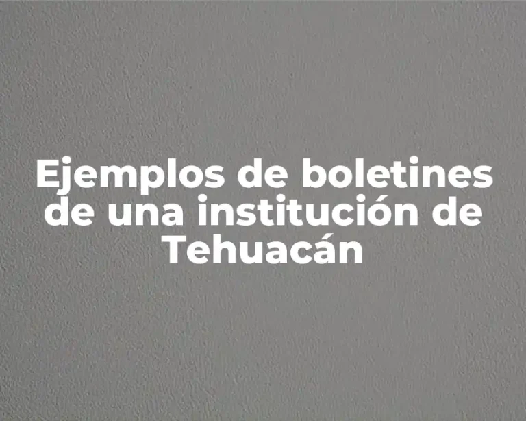 Ejemplos de boletines de una institución de Tehuacán