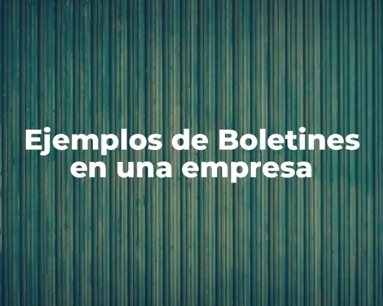 Ejemplos de Boletines en una empresa