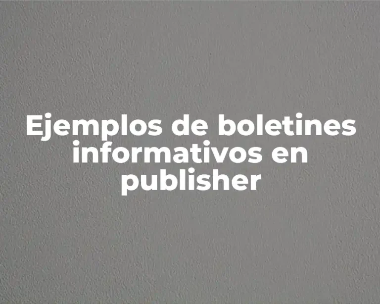 Ejemplos de boletines informativos en publisher