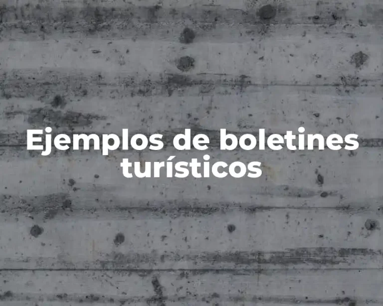 Ejemplos de boletines turísticos