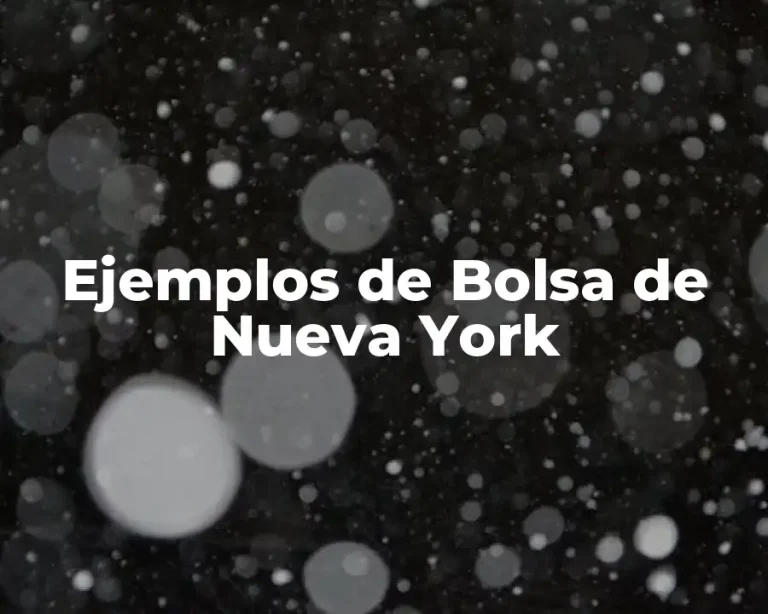 Ejemplos de Bolsa de Nueva York