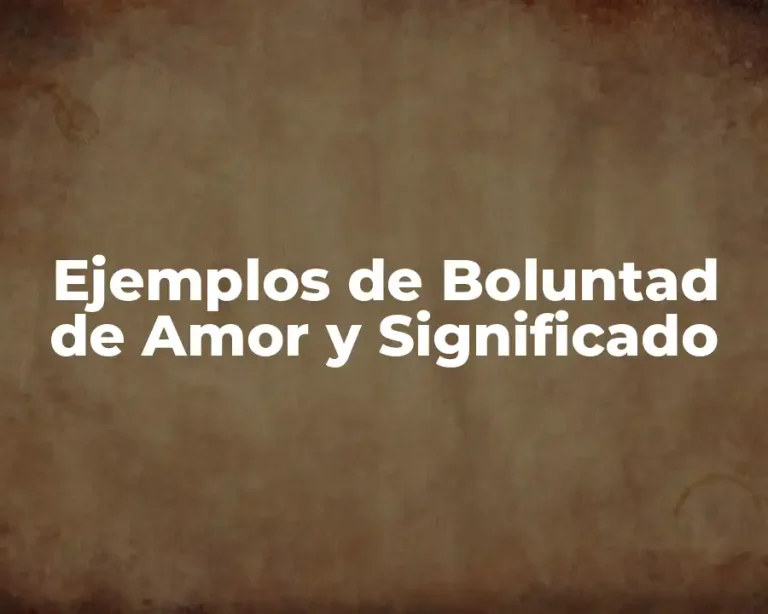 Ejemplos de Boluntad de Amor y Significado