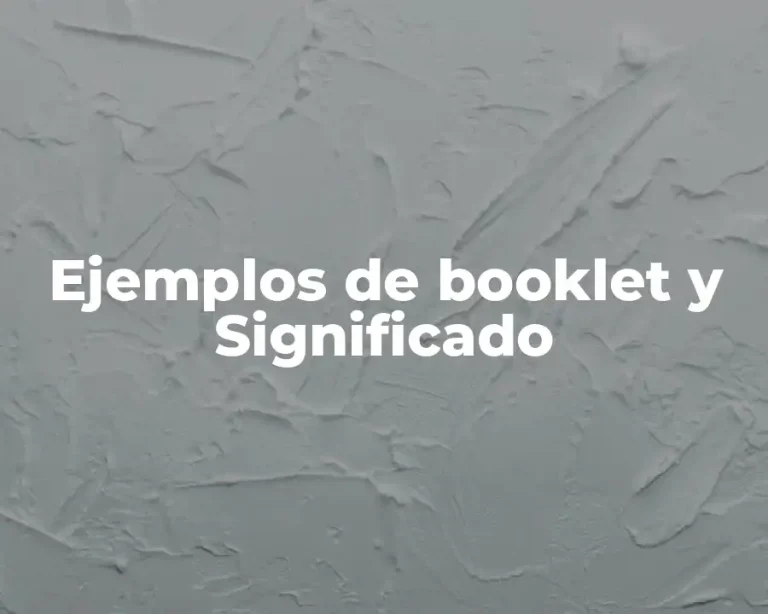 Ejemplos de booklet y Significado