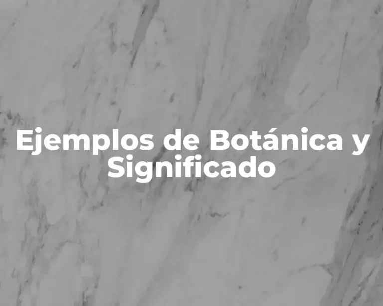 Ejemplos de Botánica y Significado