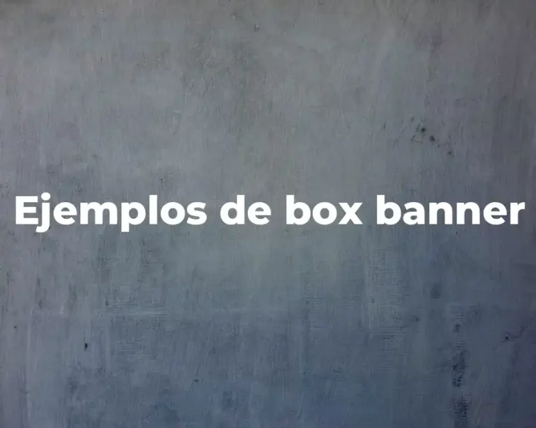 Ejemplos de box banner
