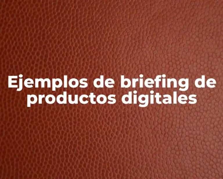 Ejemplos de briefing de productos digitales