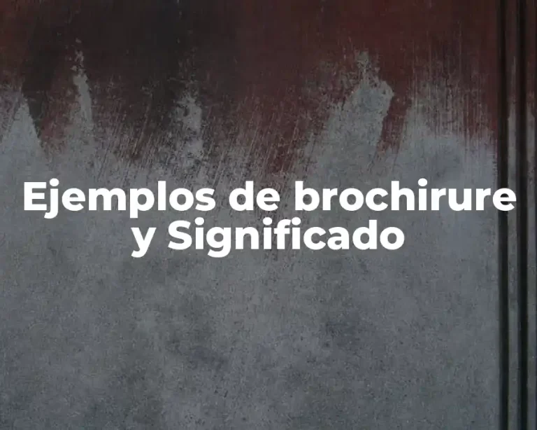 Ejemplos de brochirure y Significado