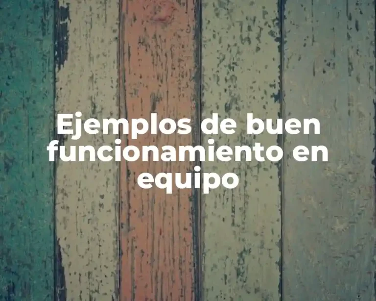 Ejemplos de buen funcionamiento en equipo
