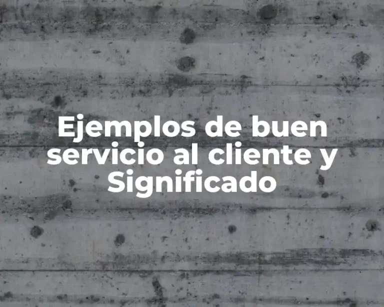 Ejemplos de buen servicio al cliente y Significado