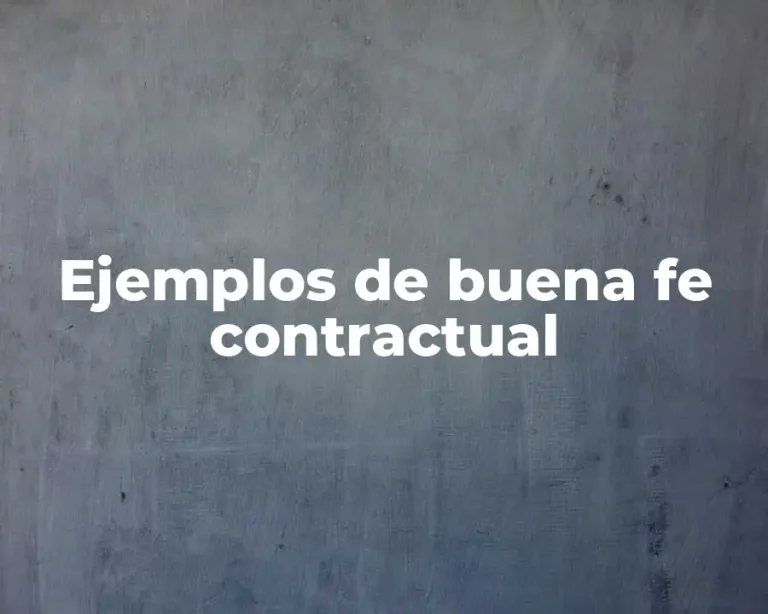 Ejemplos de buena fe contractual