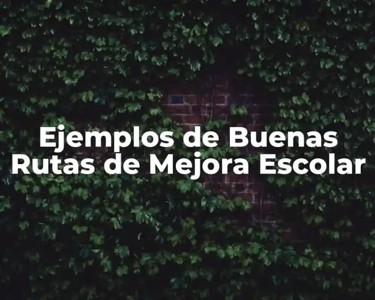 Ejemplos de Buenas Rutas de Mejora Escolar