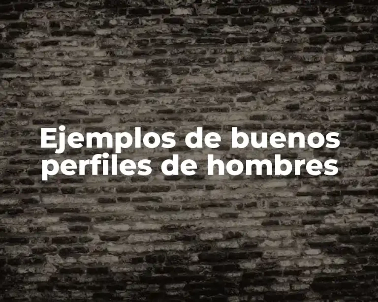 Ejemplos de buenos perfiles de hombres