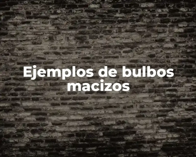 Ejemplos de bulbos macizos
