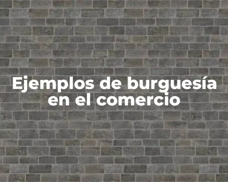 Ejemplos de burguesía en el comercio