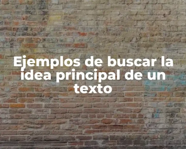 Ejemplos de buscar la idea principal de un texto