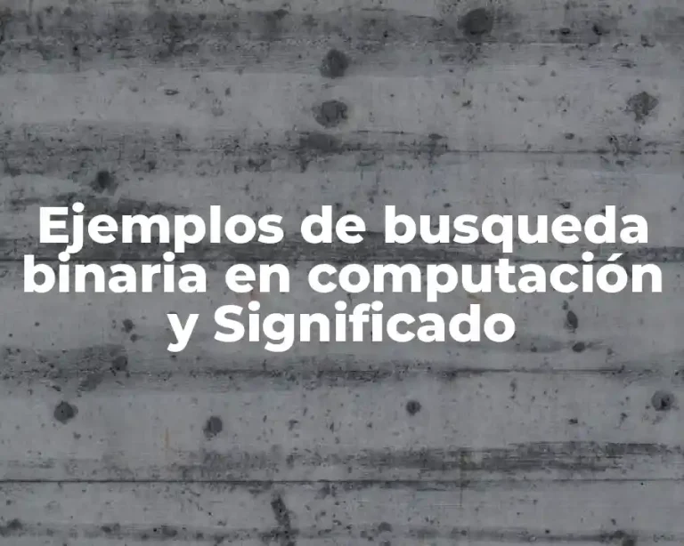 Ejemplos de busqueda binaria en computación y Significado
