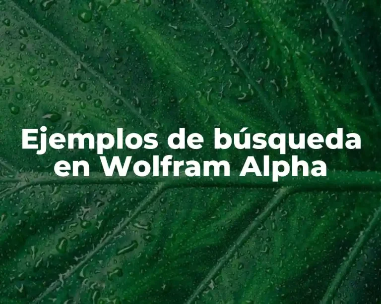 Ejemplos de búsqueda en Wolfram Alpha