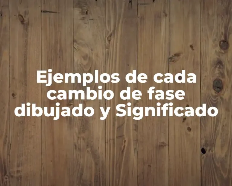 Ejemplos de cada cambio de fase dibujado y Significado