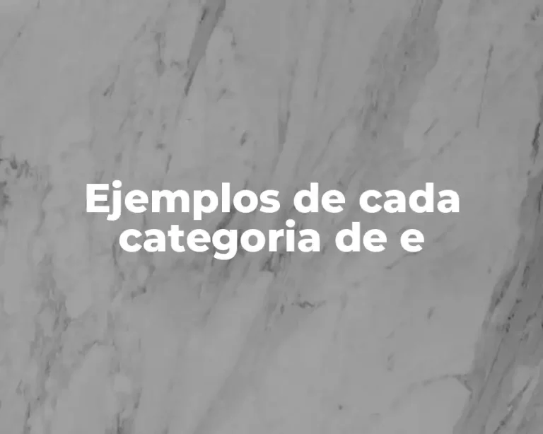 Ejemplos de cada categoria de e