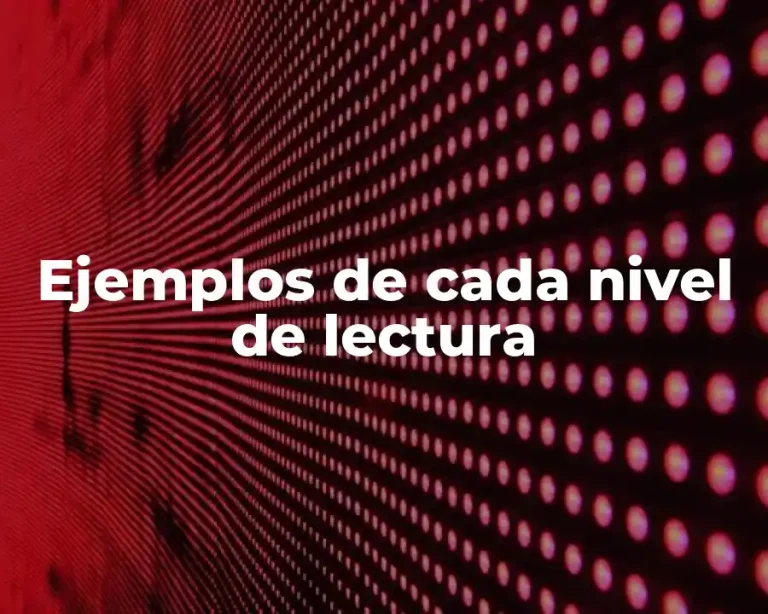 Ejemplos de cada nivel de lectura