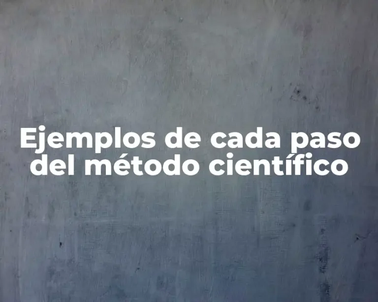 Ejemplos de cada paso del método científico