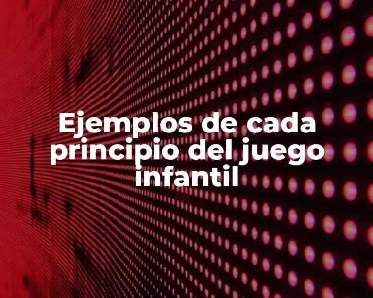 Ejemplos de cada principio del juego infantil