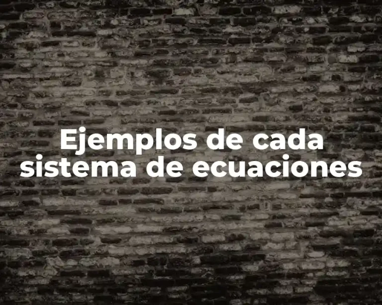 Ejemplos de cada sistema de ecuaciones
