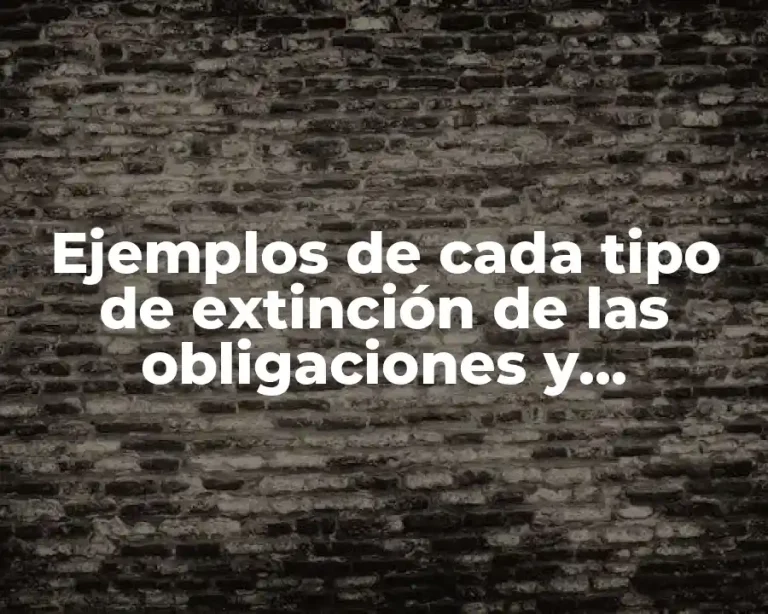 Ejemplos de cada tipo de extinción de las obligaciones y Significado