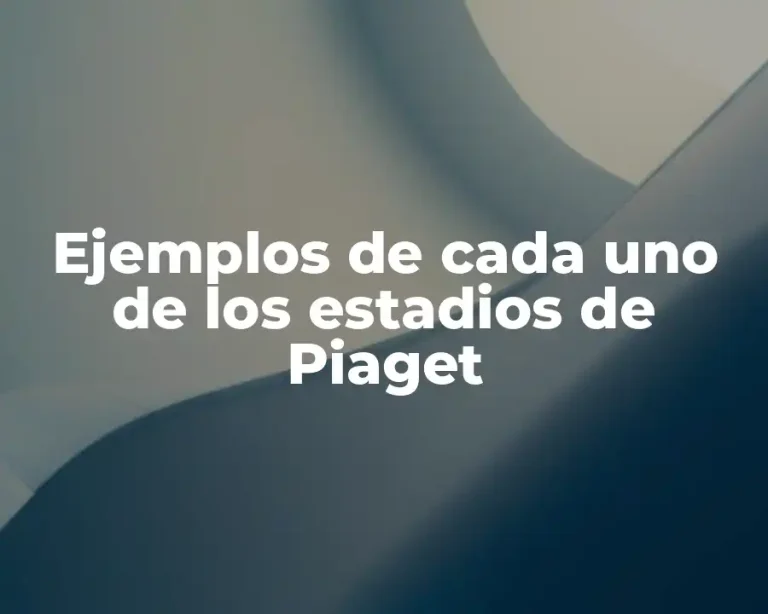 Ejemplos de cada uno de los estadios de Piaget