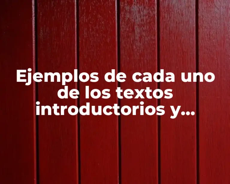 Ejemplos de cada uno de los textos introductorios y Significado
