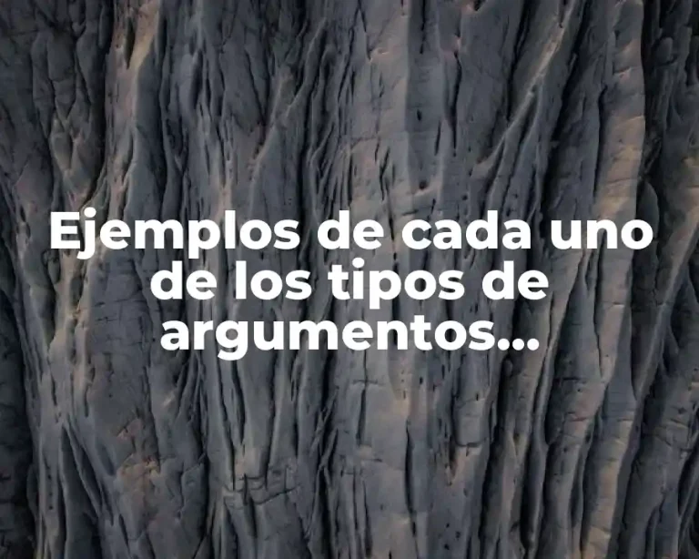 Ejemplos de cada uno de los tipos de argumentos generalización