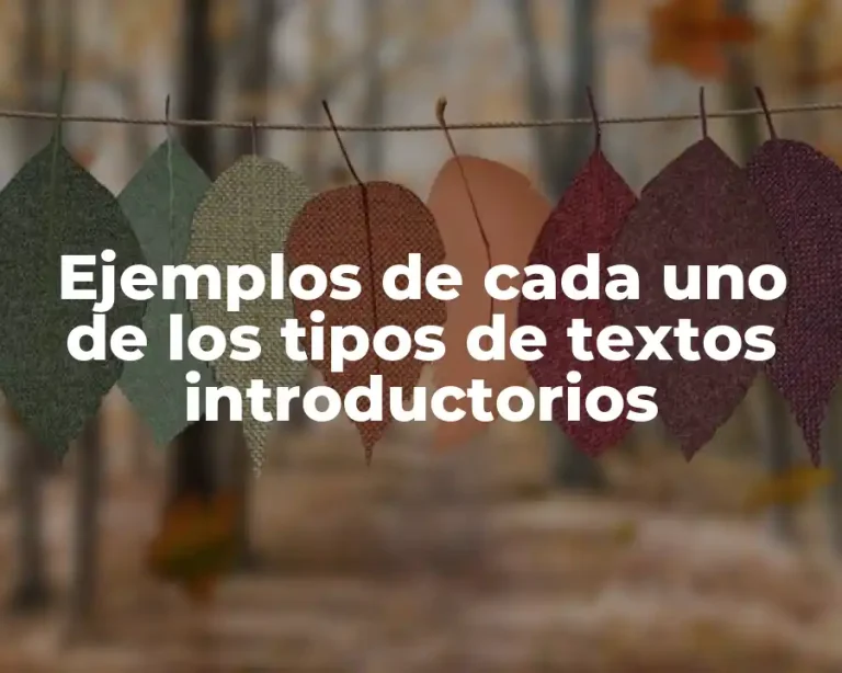 Ejemplos de cada uno de los tipos de textos introductorios