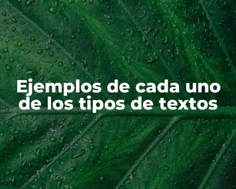 Ejemplos de cada uno de los tipos de textos