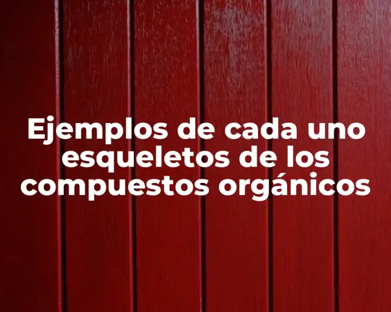 Ejemplos de cada uno esqueletos de los compuestos orgánicos