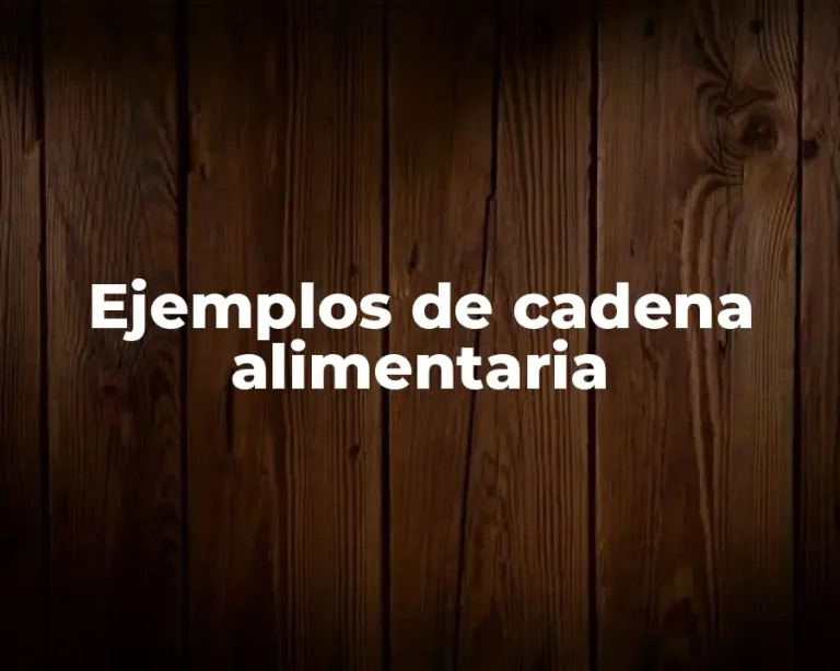 Ejemplos de cadena alimentaria