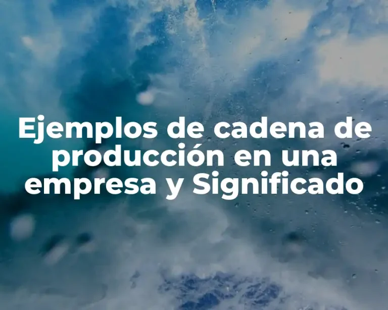 Ejemplos de cadena de producción en una empresa y Significado