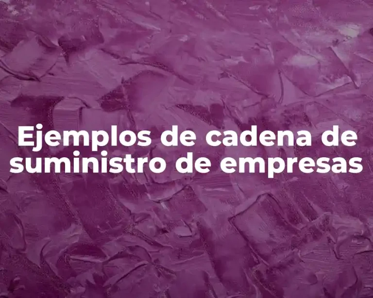 Ejemplos de cadena de suministro de empresas