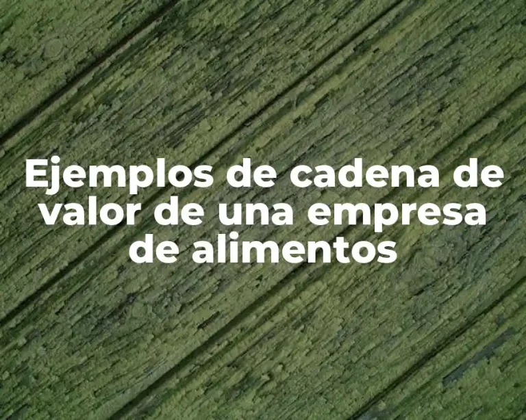 Ejemplos de cadena de valor de una empresa de alimentos