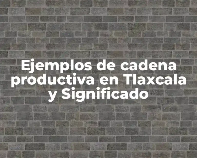 Ejemplos de cadena productiva en Tlaxcala y Significado