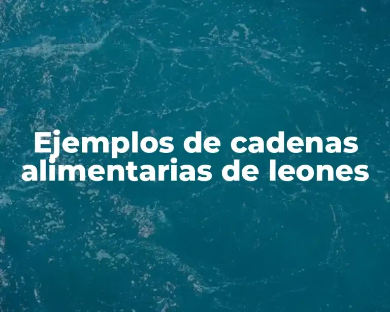 Ejemplos de cadenas alimentarias de leones