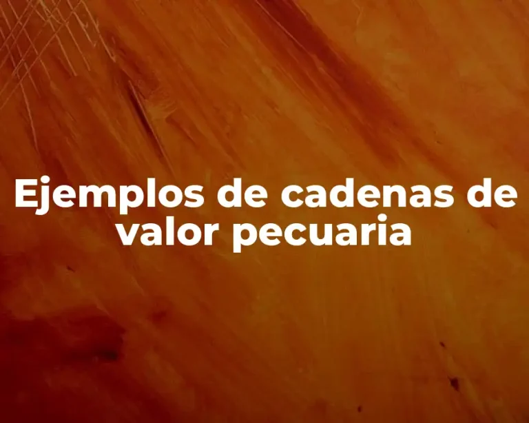 Ejemplos de cadenas de valor pecuaria